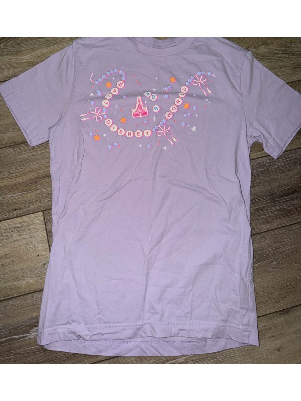 Disney Lavender Tee with Pink Castle & Pastel Accents